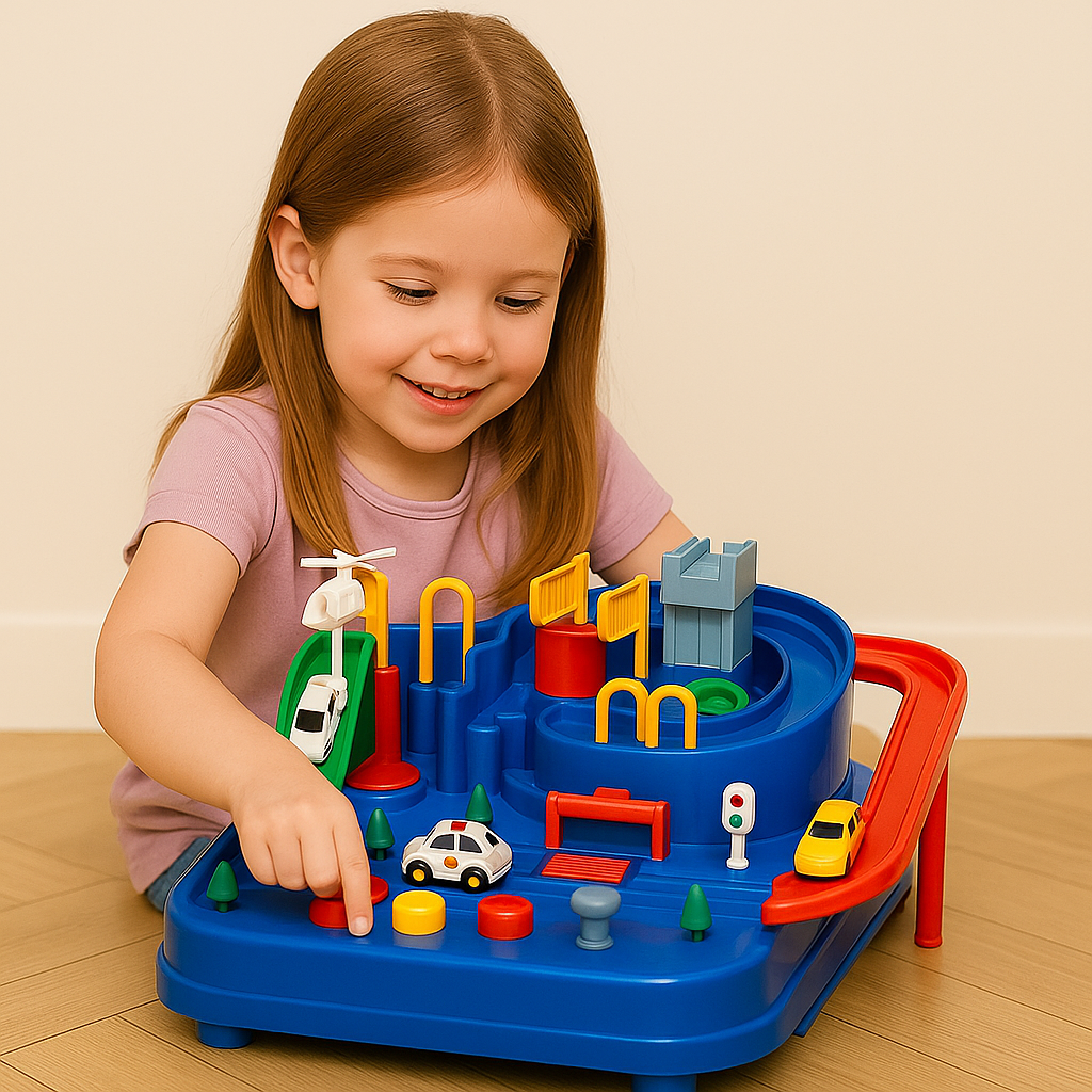 circuit-voiture-enfant-souriante